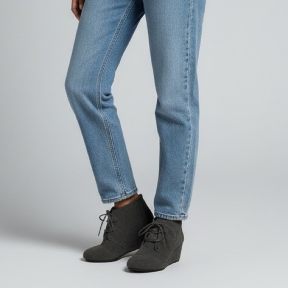 Toms Shoes - TOMS Women’s size 9.5 Kala wedge desert ankle boots in forged grey suede